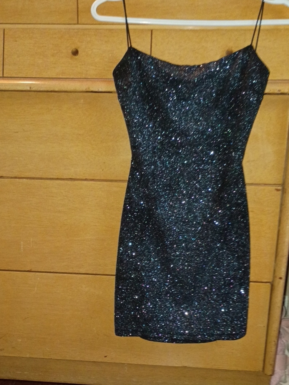 Windsor Black Sparkle Mini Slip Dress